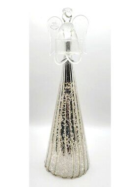 Lenox Mercury Glass Angel 11.5" Silver Votive Candle Holder New opened Box